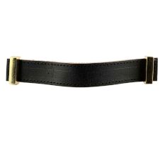 Black Faux Leather Pull Handle